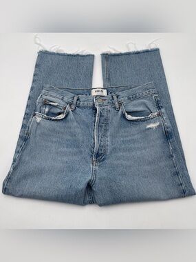 AGOLDE 90s Pinch Frayed Hem High Rise Straight Cropped Denim Jeans Sz 29 *READ*